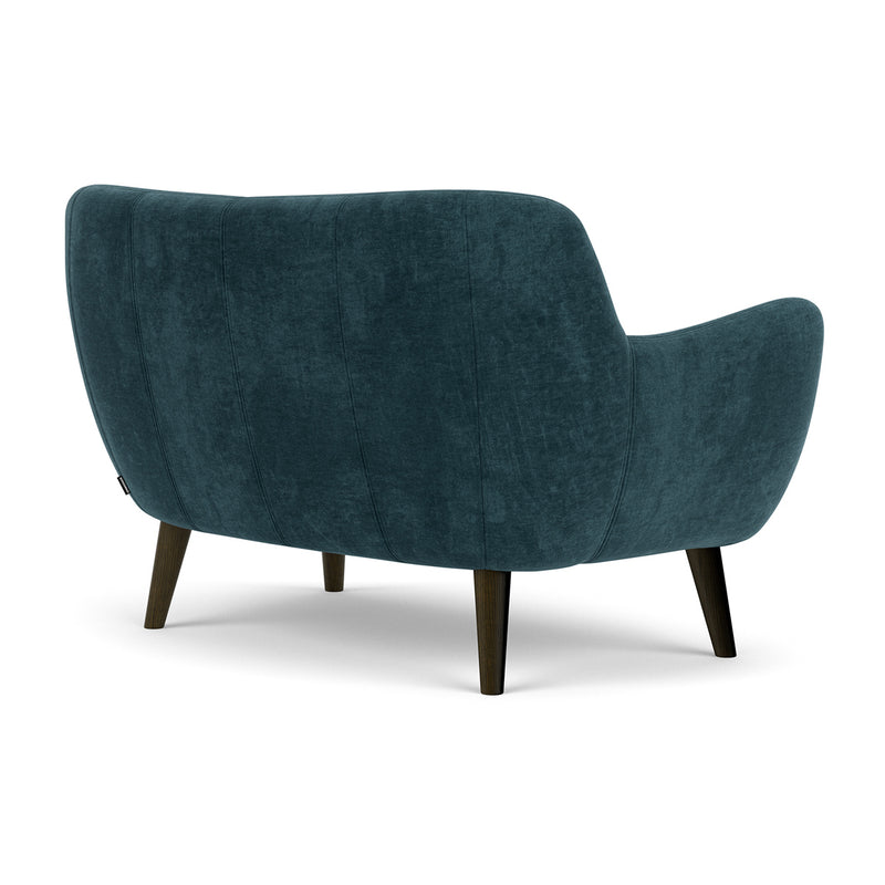 Danny Dust Blue Textured Weave / Dark Walnut