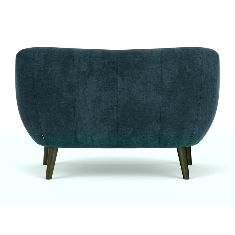 Danny Dust Blue Textured Weave / Dark Walnut