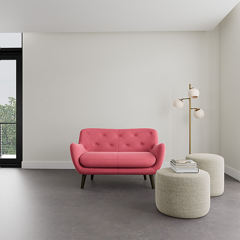 Firenze Bubblegum Fabric / Dark Walnut