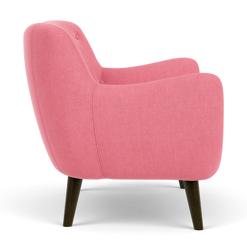 Firenze Bubblegum Fabric / Dark Walnut