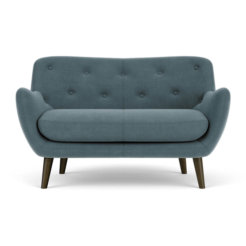 Forest Dust Blue Fabric / Dark Walnut