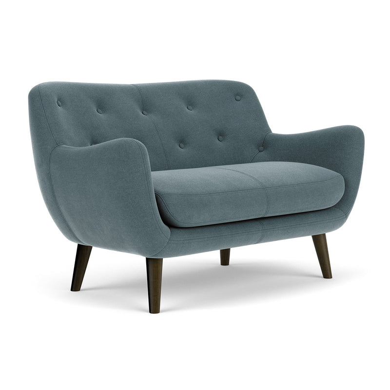 Forest Dust Blue Fabric / Dark Walnut
