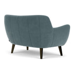 Forest Dust Blue Fabric / Dark Walnut