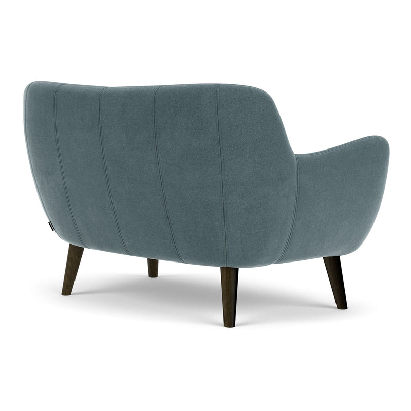 Forest Dust Blue Fabric / Dark Walnut