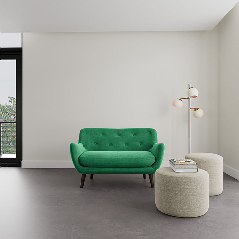 Moss Grass Green Fabric / Dark Walnut