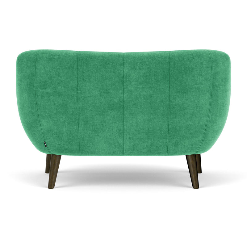 Moss Grass Green Fabric / Dark Walnut