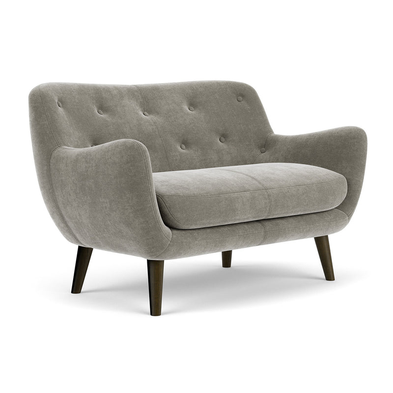 Planet Grey Green Fabric / Dark Walnut
