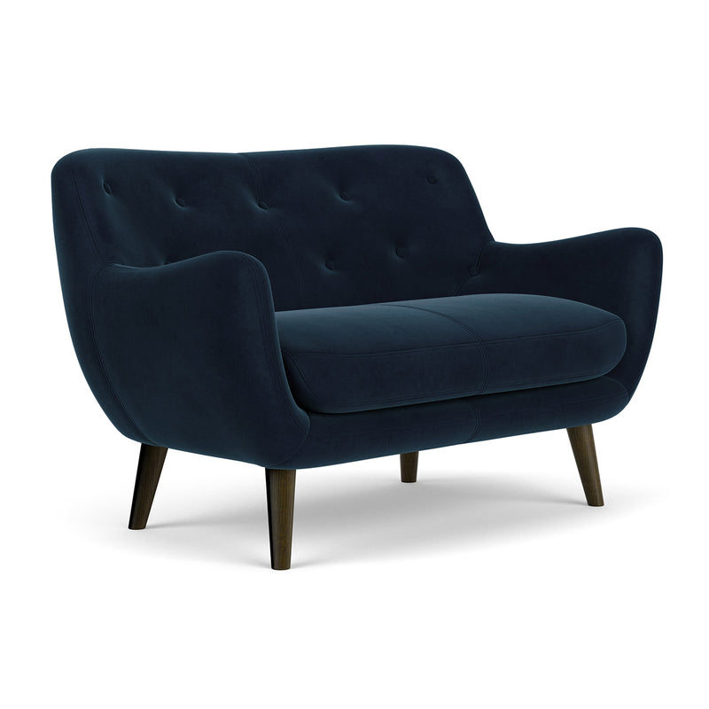 Lux Navy Velvet / Dark Walnut