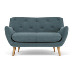 Forest Dust Blue Fabric / Oak