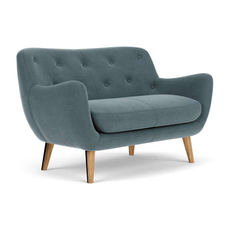 Forest Dust Blue Fabric / Oak
