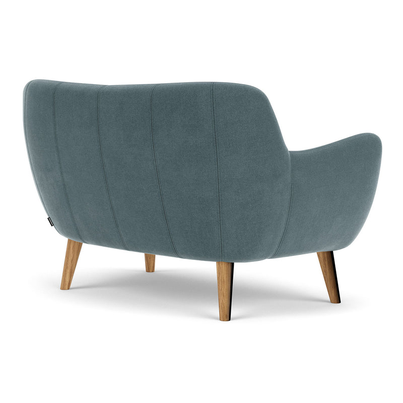 Forest Dust Blue Fabric / Oak