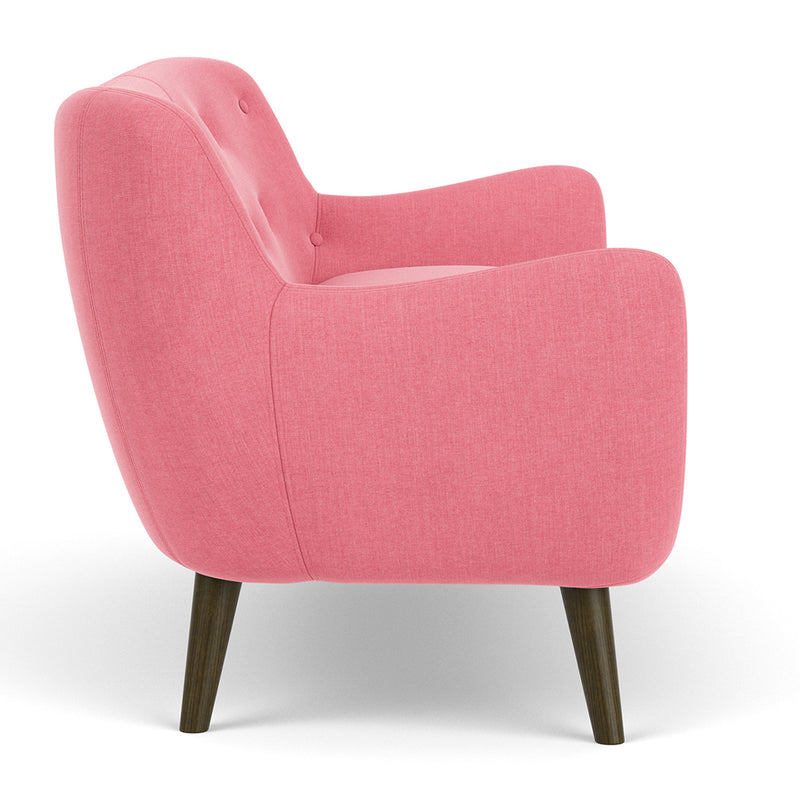 Firenze Bubblegum Fabric / Dark Walnut