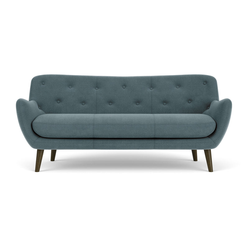 Forest Dust Blue Fabric / Dark Walnut