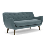 Forest Dust Blue Fabric / Dark Walnut