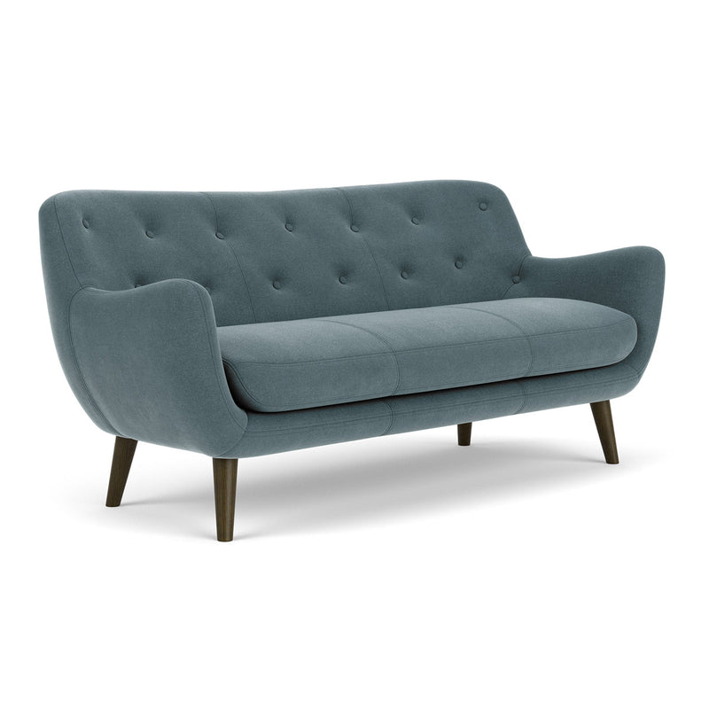 Forest Dust Blue Fabric / Dark Walnut