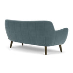 Forest Dust Blue Fabric / Dark Walnut