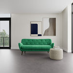 Moss Grass Green Fabric / Dark Walnut