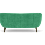 Moss Grass Green Fabric / Dark Walnut