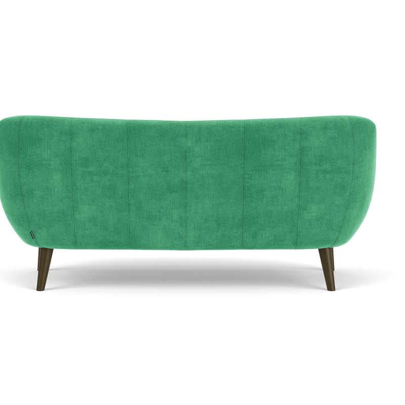 Moss Grass Green Fabric / Dark Walnut