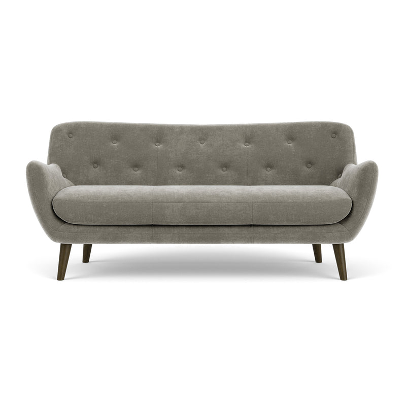 Planet Grey Green Fabric / Dark Walnut