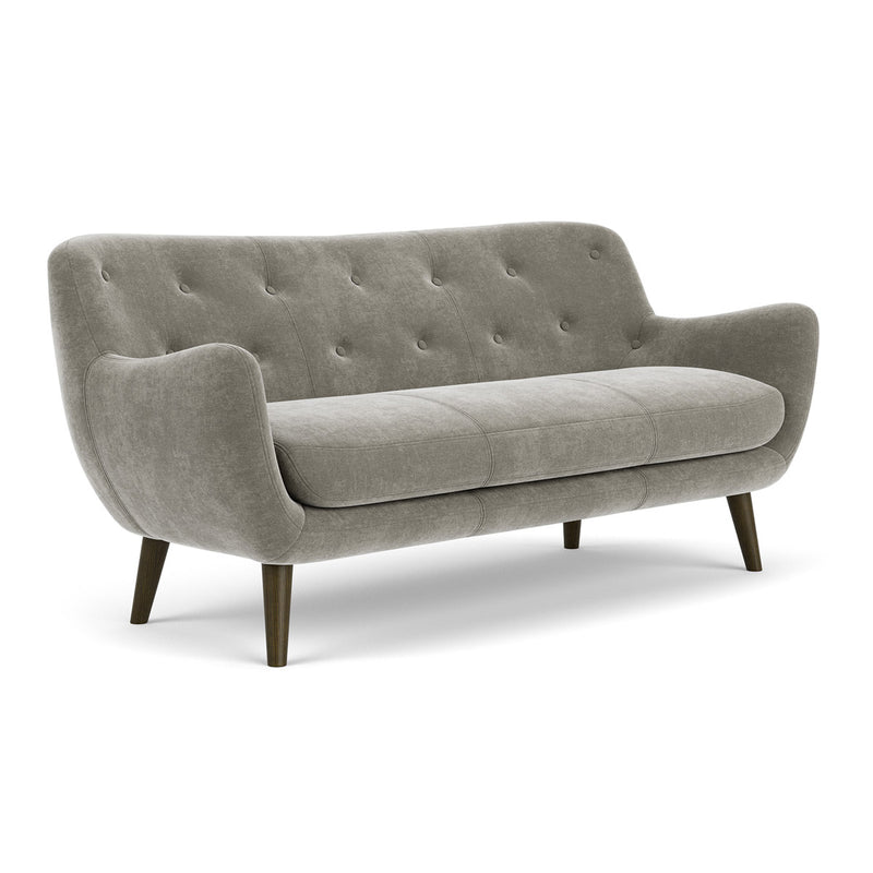 Planet Grey Green Fabric / Dark Walnut