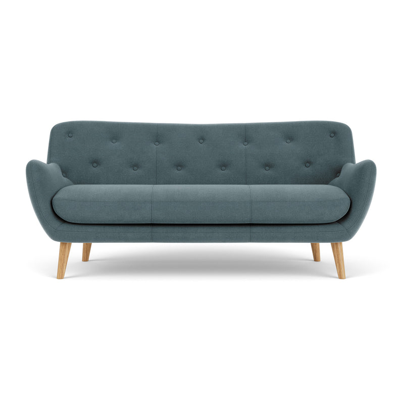 Forest Dust Blue Fabric / Oak