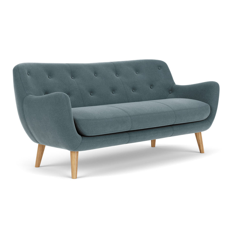 Forest Dust Blue Fabric / Oak