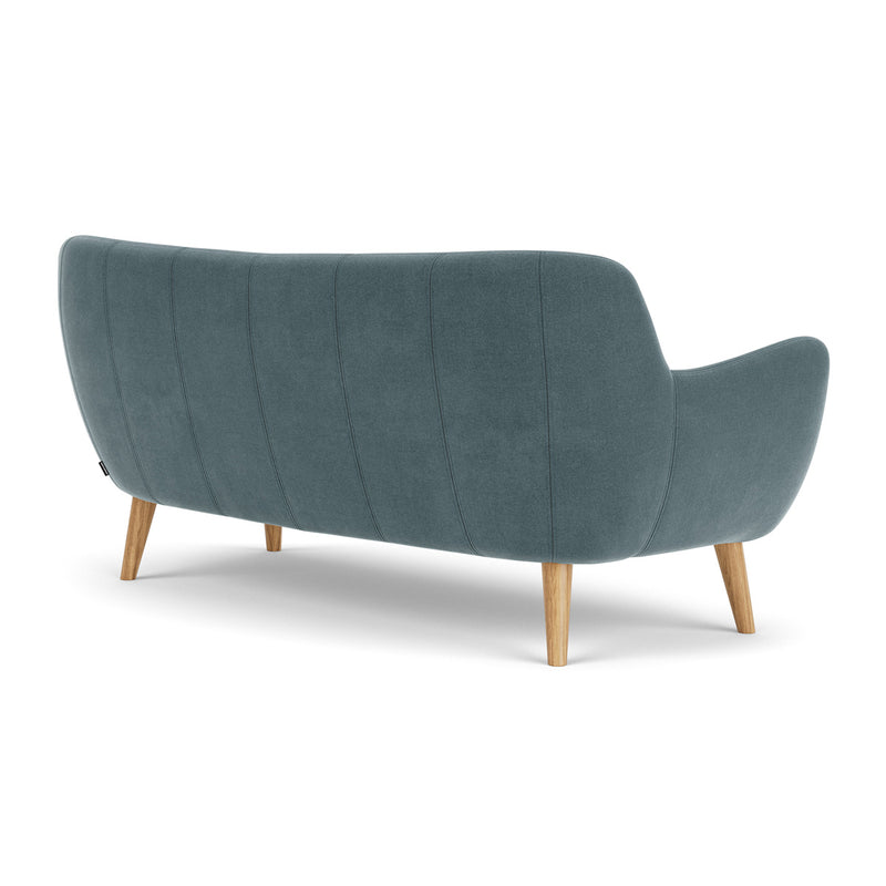 Forest Dust Blue Fabric / Oak