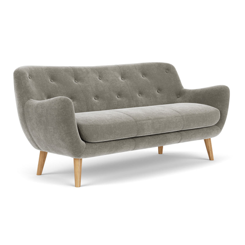 Planet Grey Green Fabric / Oak