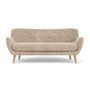 Herman 3 Seater Sofa - Danny Cream Textured Weave / Oak