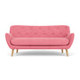 Herman 3 Seater Sofa - Firenze Bubblegum Fabric / Oak
