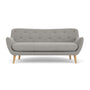 Herman 3 Seater Sofa - Elliot Light Grey Fabric / Oak