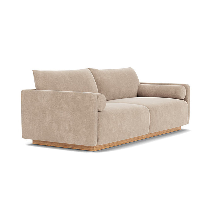 Kenta Fabric 3 Seater Sofa (Oak, Cream)