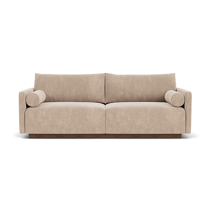 Kenta Fabric 3 Seater Sofa (Walnut Natural, Cream)