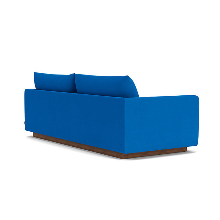 Kenta Fabric 3 Seater Sofa (Walnut Natural, Cobalt Blue)
