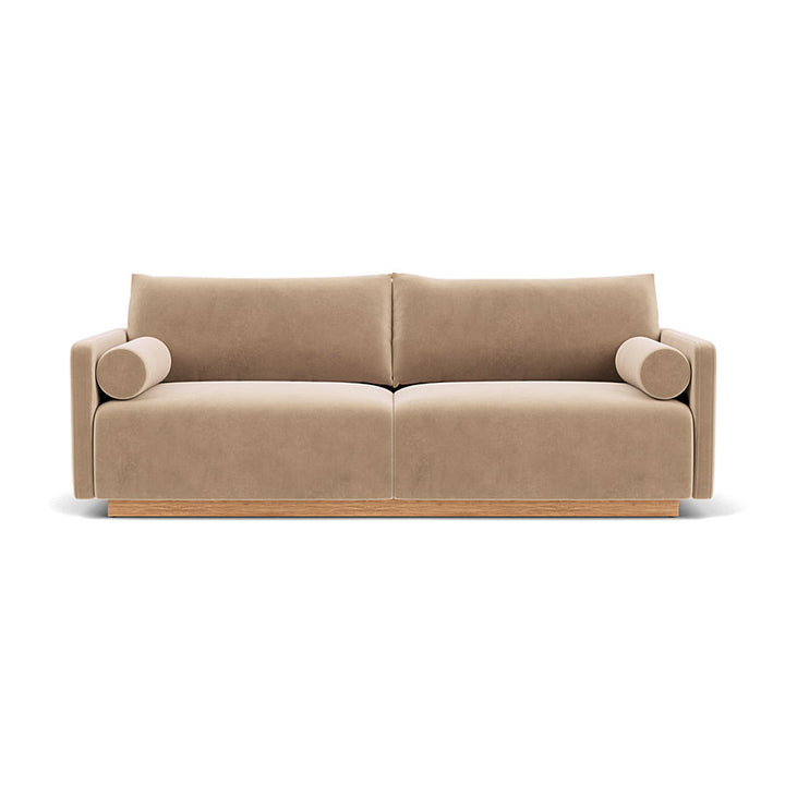 Kenta Velvet 3 Seater Sofa (Oak, Sapphire)