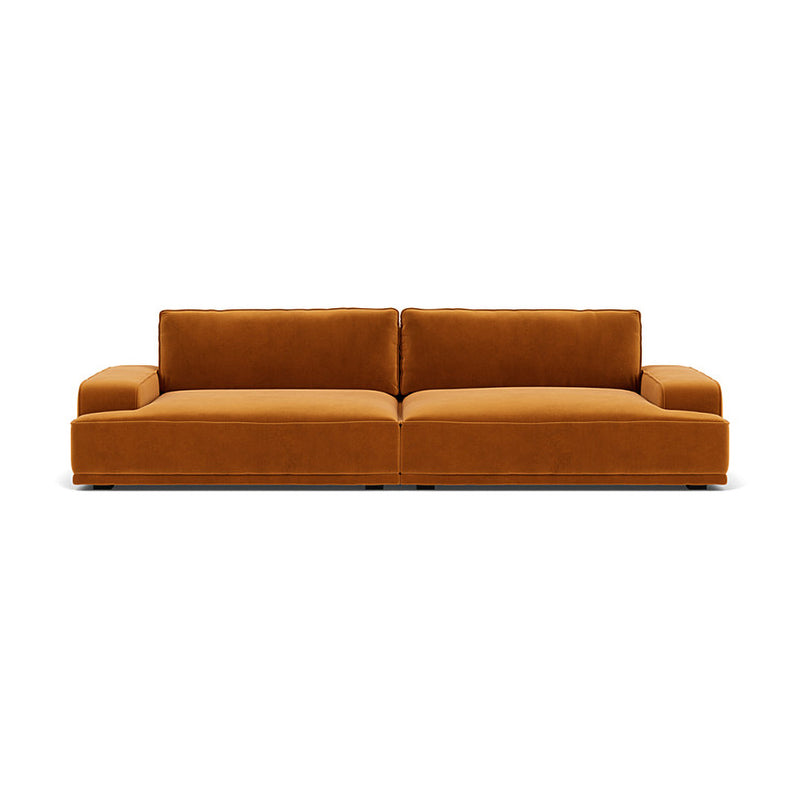 Leonora Velvet 3.5 Seater Sofa (Matt Amber)