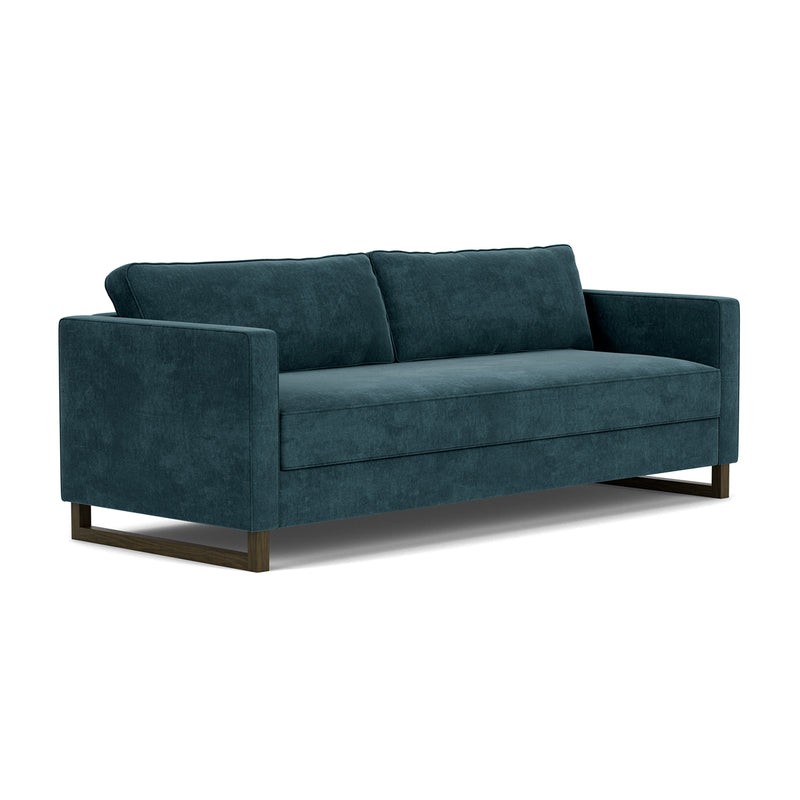 Danny Dust Blue Textured Weave / Dark Walnut