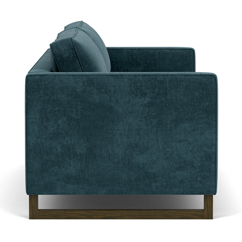 Danny Dust Blue Textured Weave / Dark Walnut