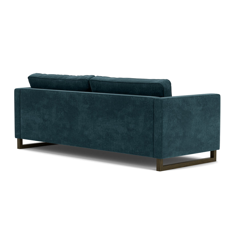 Danny Dust Blue Textured Weave / Dark Walnut