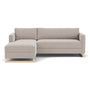 Madison Chaise Lounge Sofa Bed Left - Agnes Brown Textured Weave / Oak