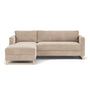 Madison Chaise Lounge Sofa Bed Left - Danny Cream Textured Weave / Oak