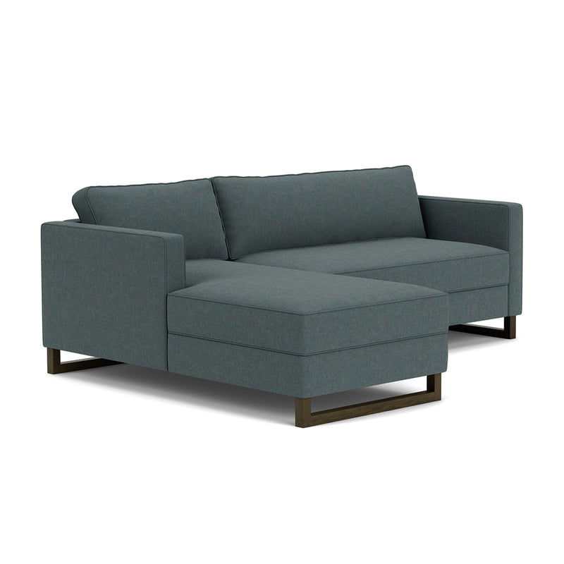 Form Blue Grey Fabric / Dark Walnut