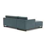 Forest Dust Blue Fabric / Dark Walnut