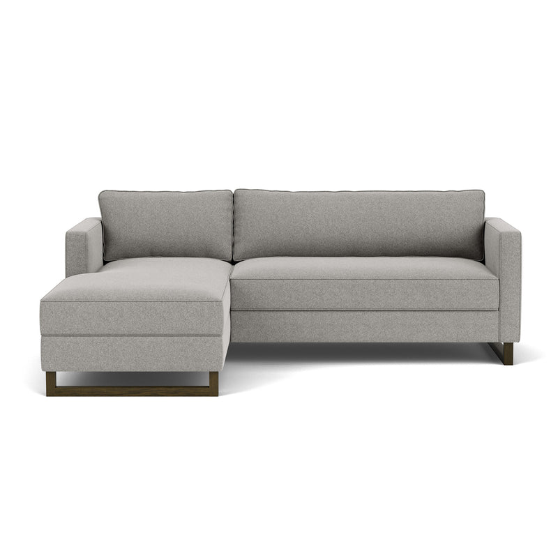 Elliot Light Grey Fabric / Dark Walnut