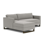 Elliot Light Grey Fabric / Dark Walnut