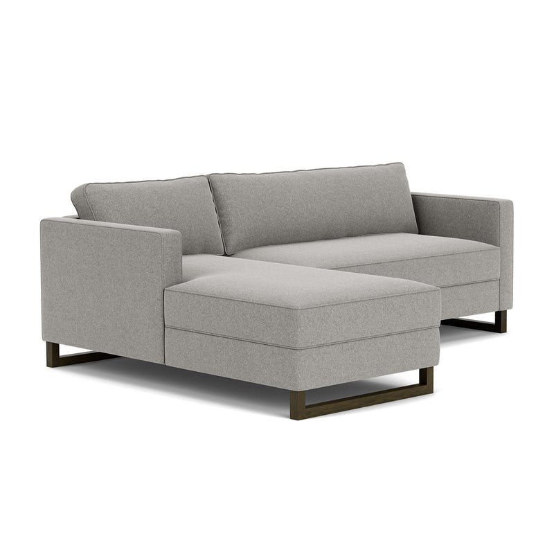 Elliot Light Grey Fabric / Dark Walnut