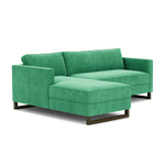Moss Grass Green Fabric / Dark Walnut