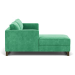 Moss Grass Green Fabric / Dark Walnut