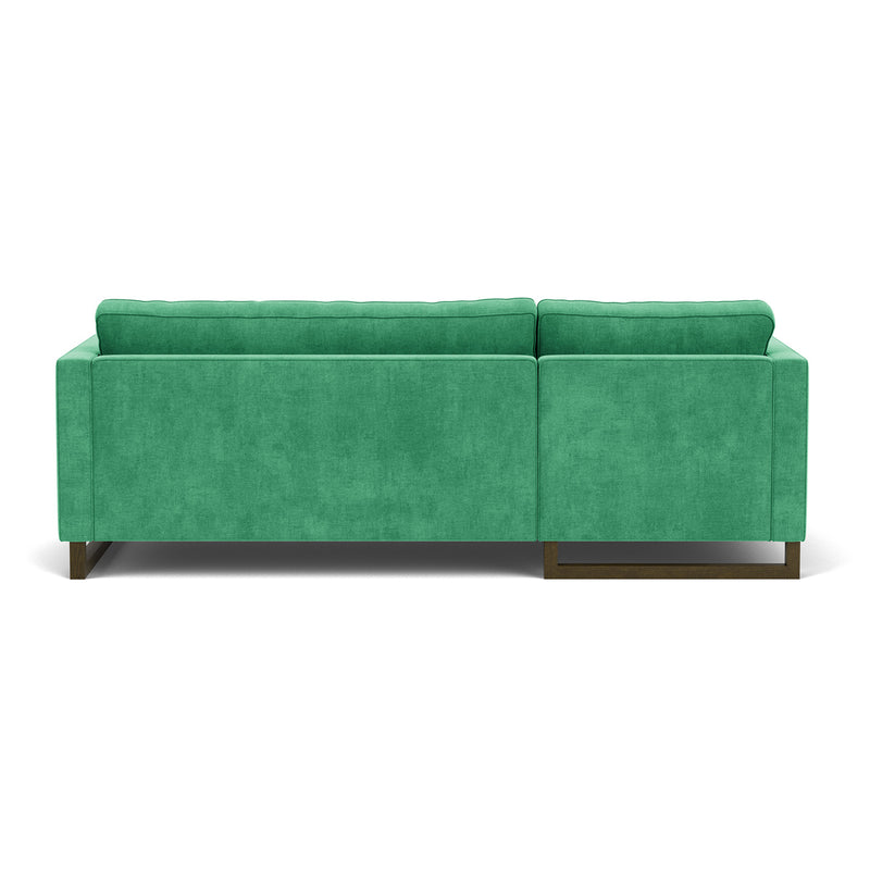 Moss Grass Green Fabric / Dark Walnut